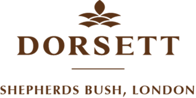Dorsett logo with text: 'Shepherds Bush, London' and leaf motif.