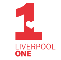 Logo with a red '1' featuring a heart, and text 'LIVERPOOL ONE' below.