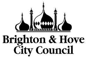 Outline of Brighton Pavilion with 'Brighton & Hove City Council' text below.