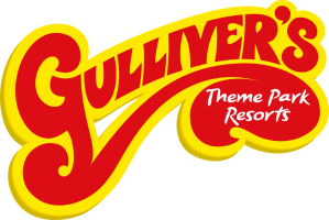 Red and yellow logo of Gulliver's Theme Park Resorts.