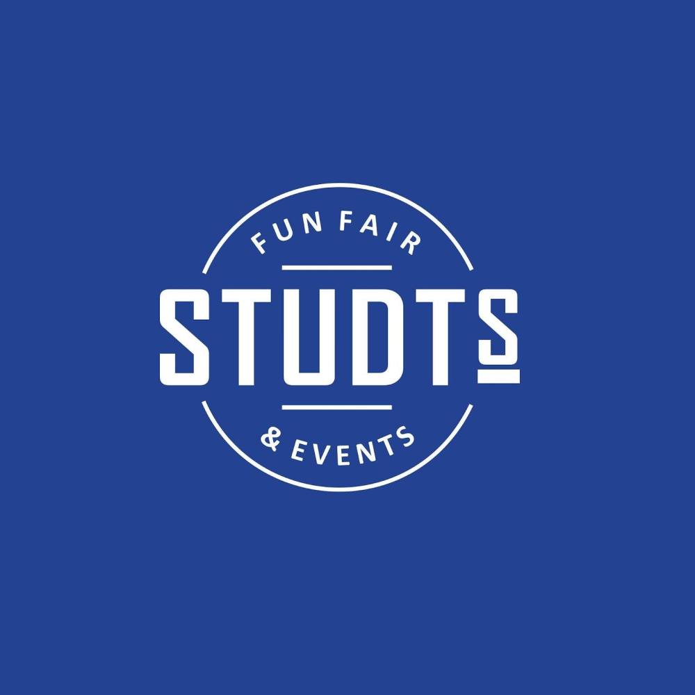Blue logo with 'STUDTS Fun Fair & Events' in white text inside a circle.